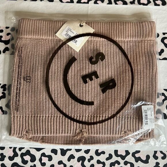 Ser.o.ya Seroya Alora Mini Skirt in Natural.Knit. Distressed. Size Small. NWT! - Picture 15 of 15